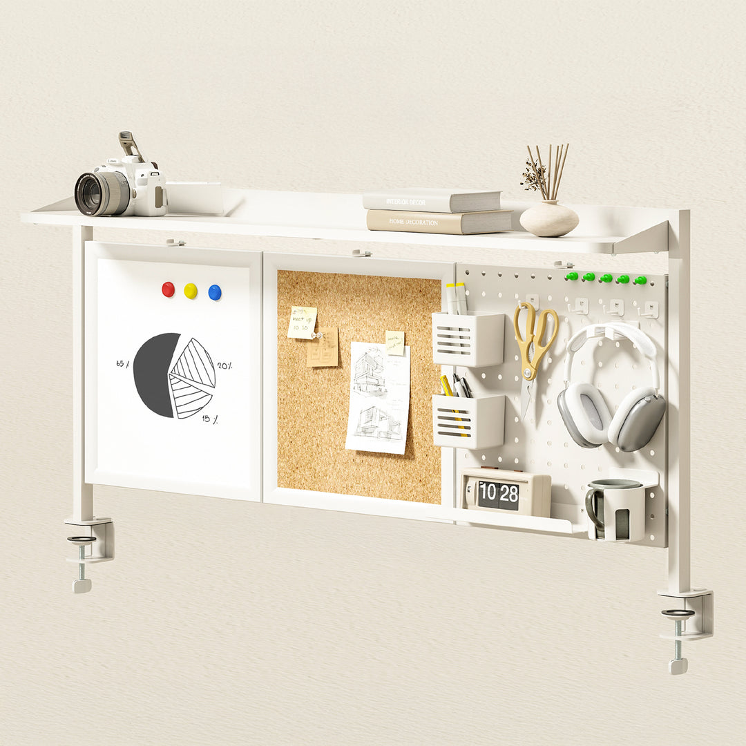 Séparateur de bureau / organisateur Ergo Office, charge max. 10kg, blanc et tableau en liège, largeur 1250mm, blanc, ER-300 W