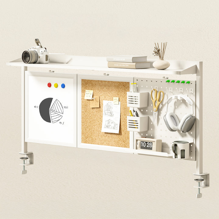 Séparateur de bureau / organisateur Ergo Office, charge max. 10kg, blanc et tableau en liège, largeur 1250mm, blanc, ER-300 W
