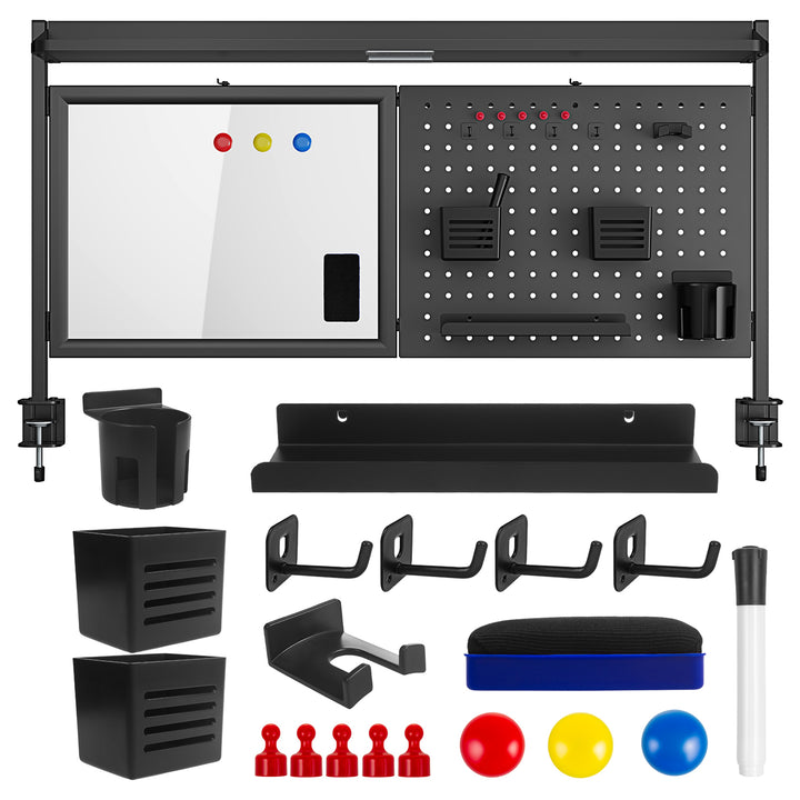 Séparateur de bureau / organisateur Ergo Office, charge max. 10kg, tableau blanc, largeur 1116mm, noir, ER-301 B