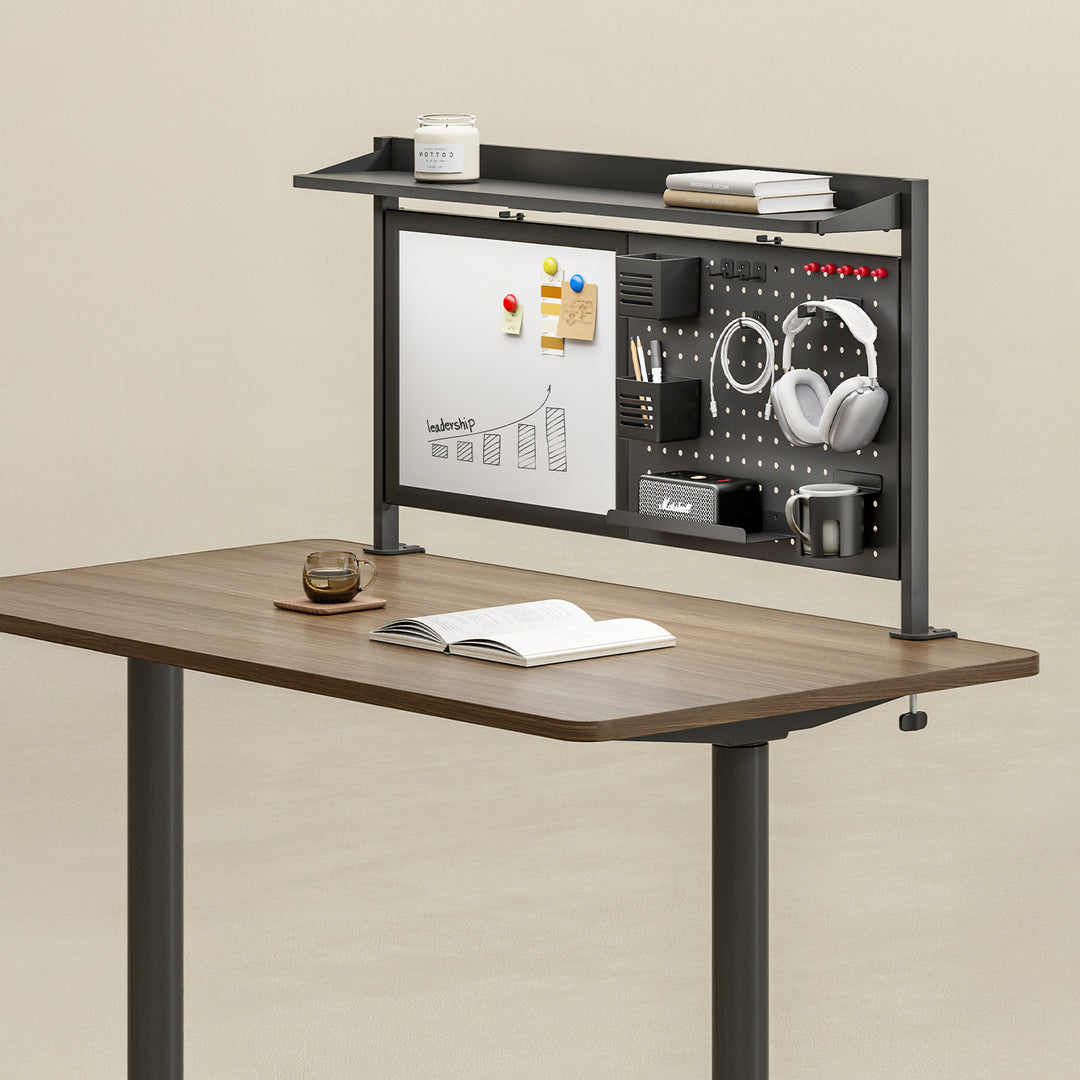 Séparateur de bureau / organisateur Ergo Office, charge max. 10kg, tableau blanc, largeur 1116mm, noir, ER-301 B