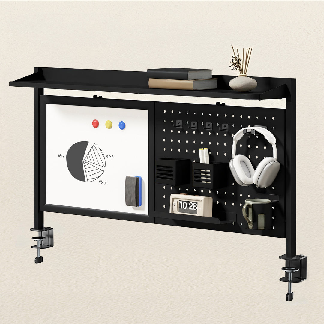 Séparateur de bureau / organisateur Ergo Office, charge max. 10kg, tableau blanc, largeur 1116mm, noir, ER-301 B