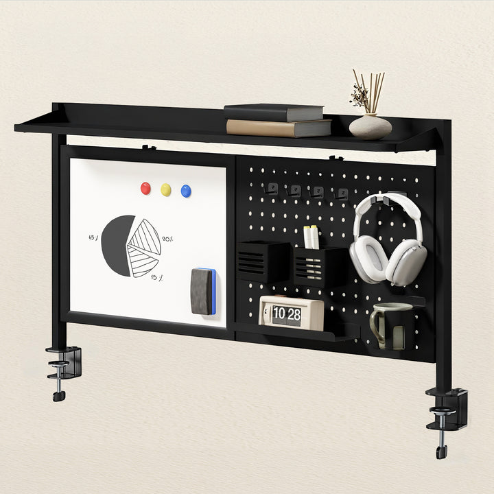 Séparateur de bureau / organisateur Ergo Office, charge max. 10kg, tableau blanc, largeur 1116mm, noir, ER-301 B