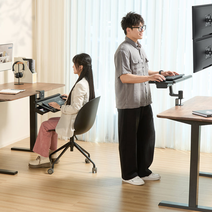 Porte-clavier Maclean undesk, charge max. 5kg, réglable horizontalement et verticalement, noir, MC-108 B