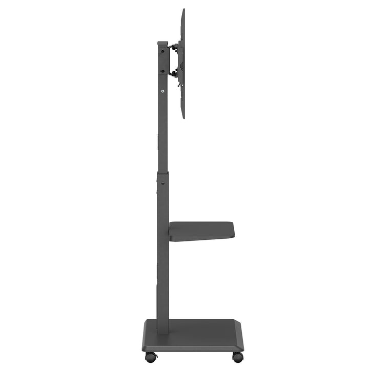 Support TV / chariot Ergo-Office, charge max. 50kg / 5kg étagère, max. VESA 600x400, multiprise intégrée, noir, ER-304 B