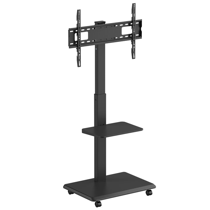 Support TV / chariot Ergo-Office, charge max. 50kg / 5kg étagère, max. VESA 600x400, multiprise intégrée, noir, ER-304 B