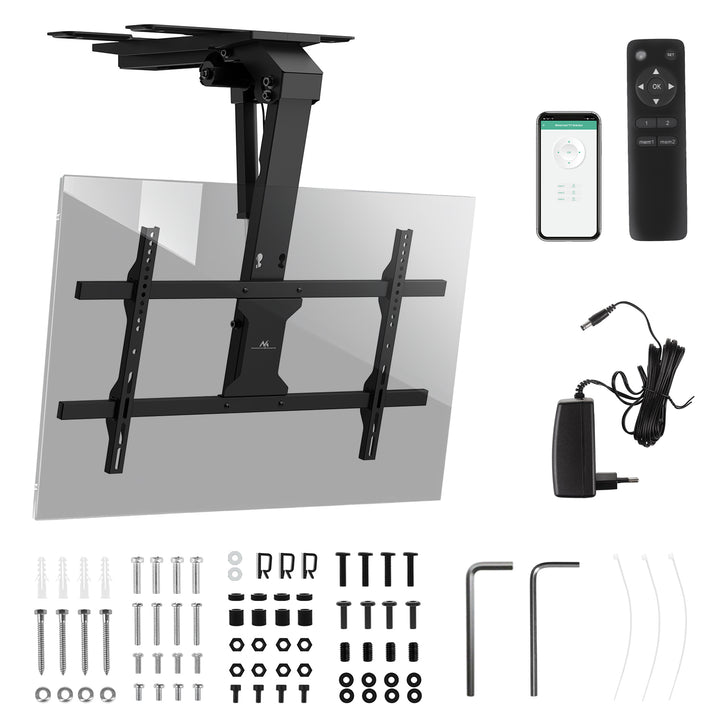 Support électrique pour TV Maclean, plafond, support Tuya, max. VESA 800x400, pour TV 43-86", max. 45kg, MC-110 T