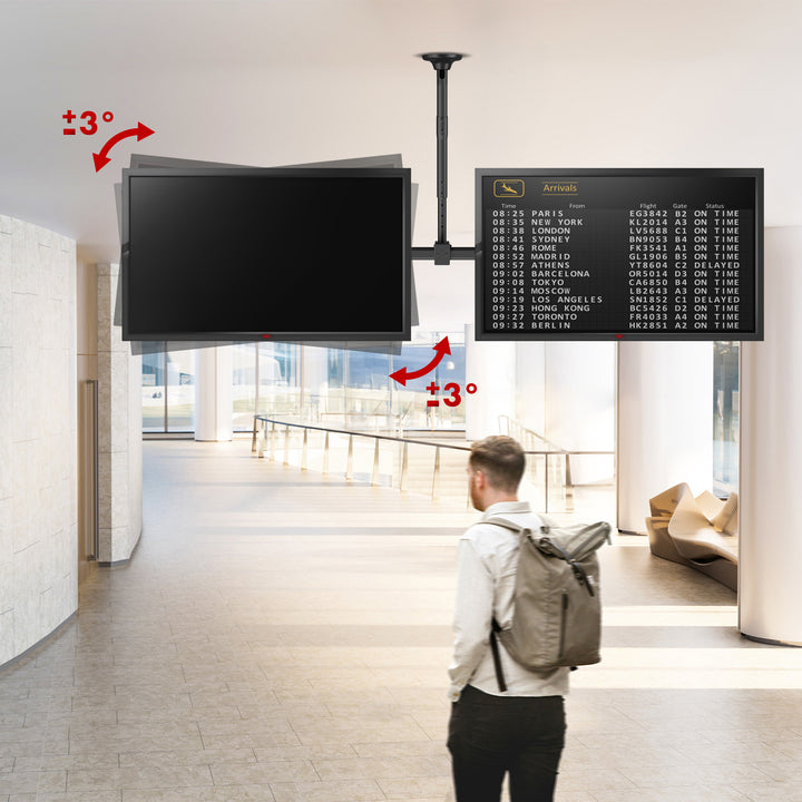 Support plafond Maclean pour deux téléviseurs, charge max. 2x40kg, 34-60", max VESA 600x400, MC-111 B