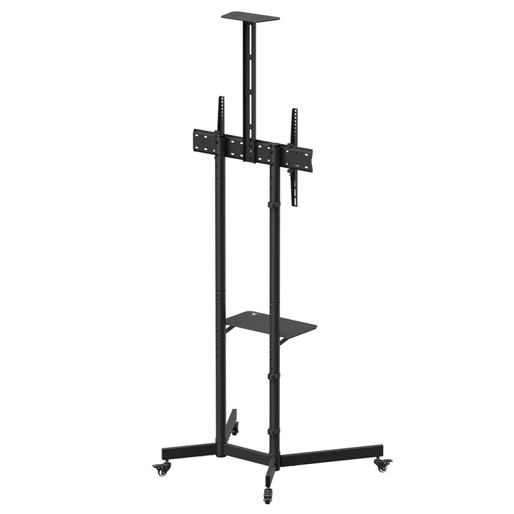 Maclean TV stand / trolley, tablette pour caméra, sur roulettes, 37-70", charge max. 45kg/5kg tablette, max. VESA 600x400, MC-113 B