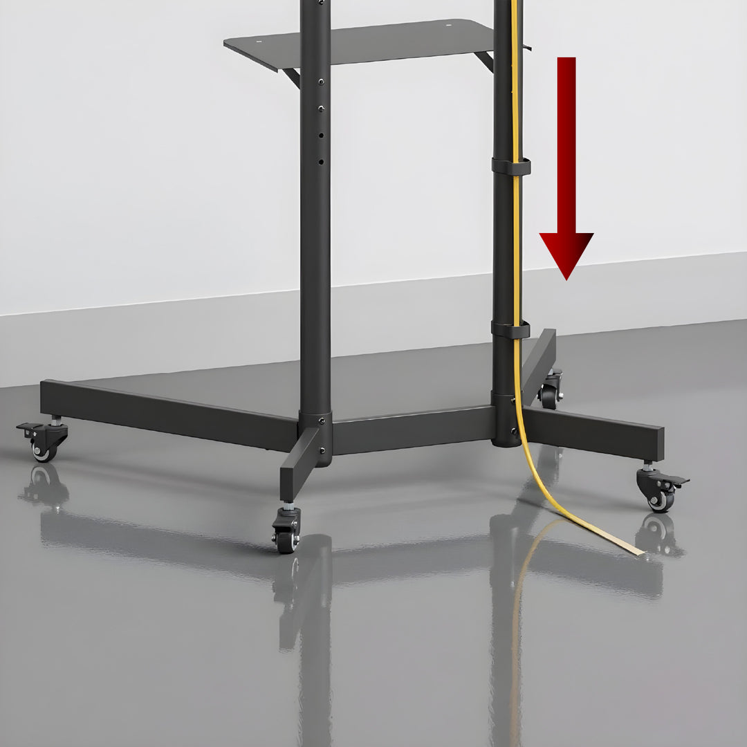 Maclean TV stand / trolley, tablette pour caméra, sur roulettes, 37-70", charge max. 45kg/5kg tablette, max. VESA 600x400, MC-113 B