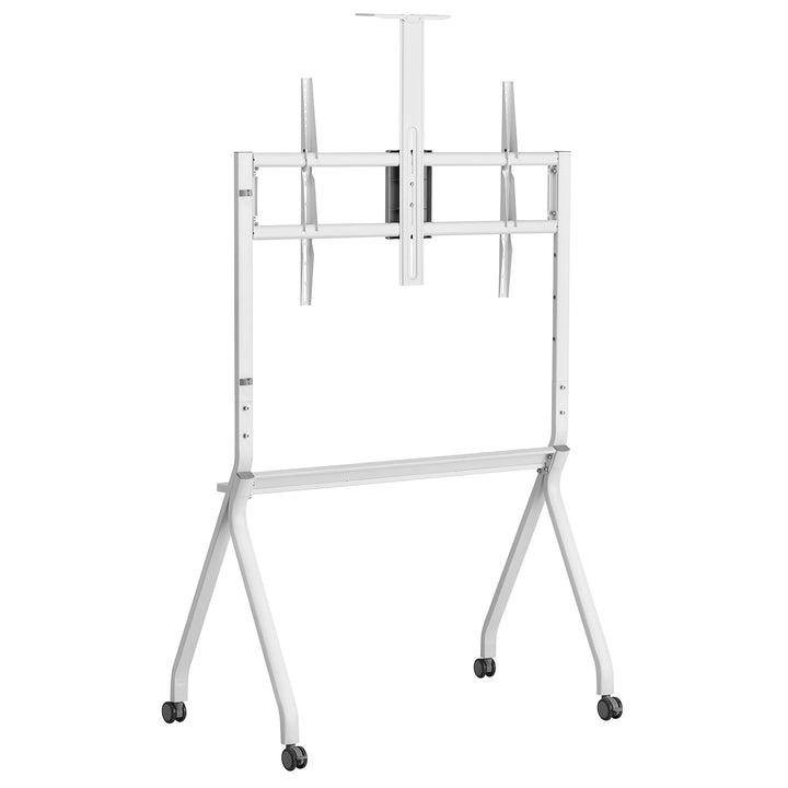 Maclean Support TV / chariot, tablette pour caméra, sur roulettes, 55-100", charge max. 120kg/10kg tablette, max. VESA 900x600, blanc, MC-114 W