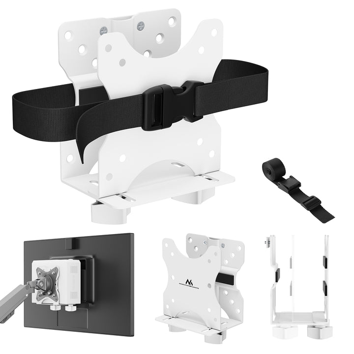Support mini ordinateur Maclean, portée 17-70mm, compatible VESA, charge max. 5kg, blanc, MC-115 W