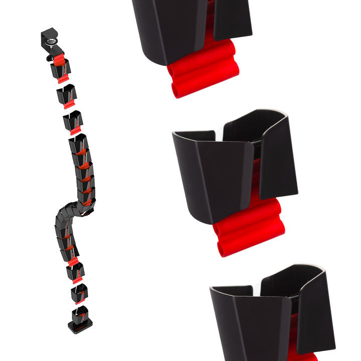 Organisateur de câbles de bureau / grille de câbles Nano RS, 1345mm, noir et rouge, RS125