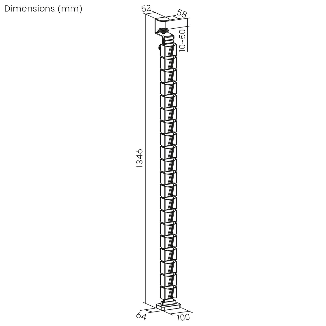 Organisateur de câbles de bureau / grille de câbles Nano RS, 1345mm, noir et rouge, RS125