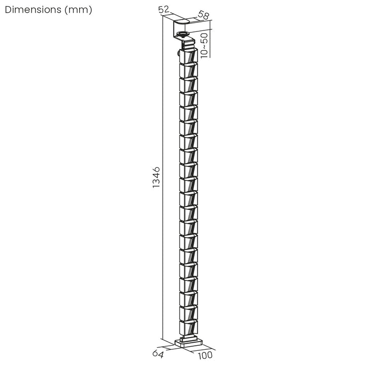 Organisateur de câbles de bureau / grille de câbles Nano RS, 1345mm, noir et rouge, RS125