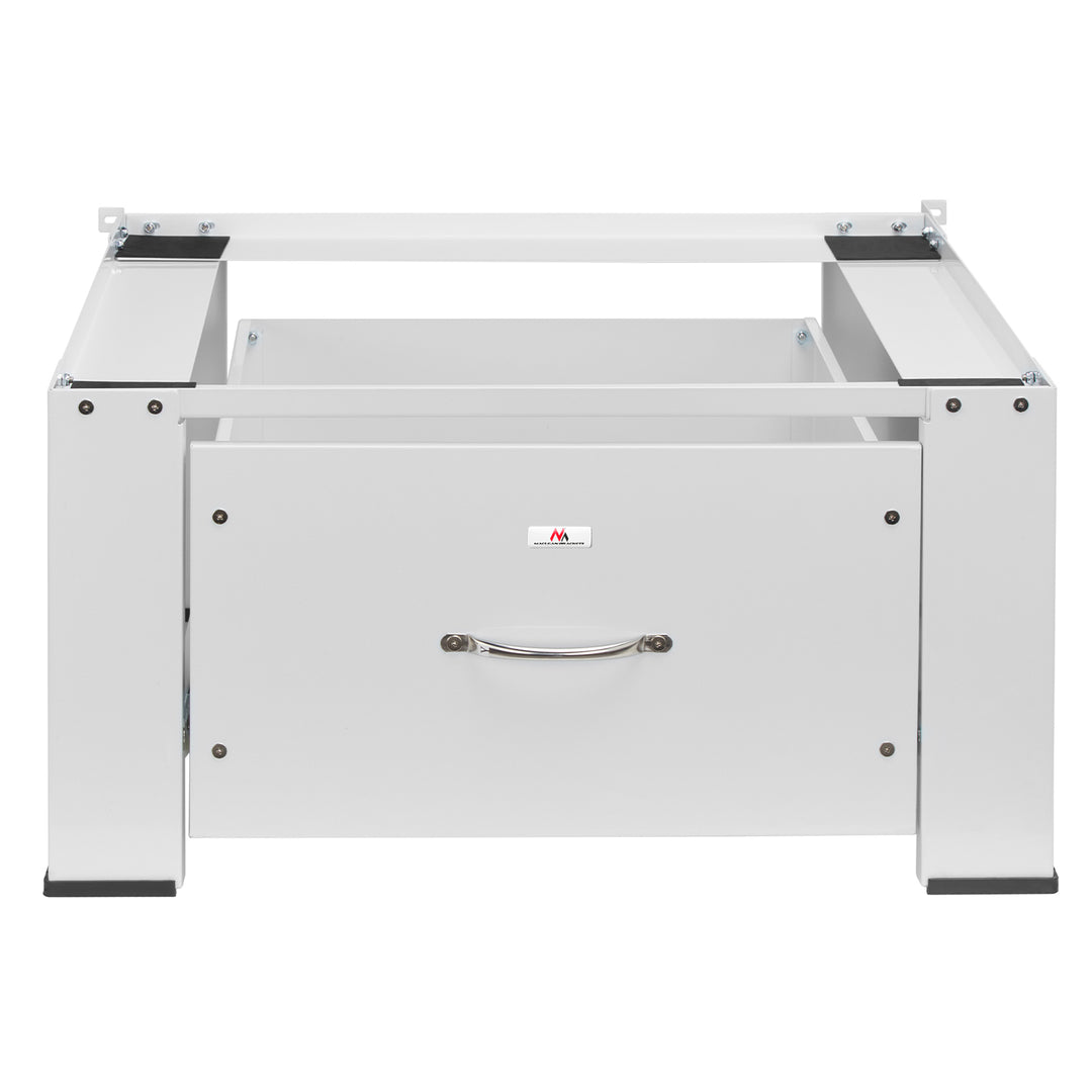 Socle pour lave-linge / sèche-linge avec tiroir Maclean, charge max. 150kg, blanc, MC-117 W