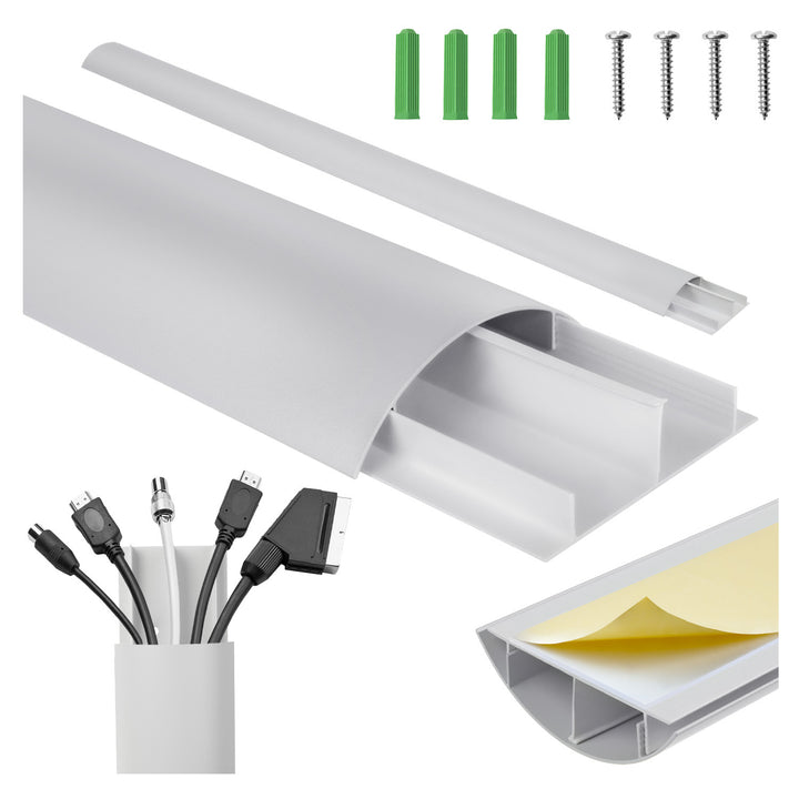 Bande de recouvrement de câble en aluminium Maclean, 62x20x750mm, argent, MC-814 S