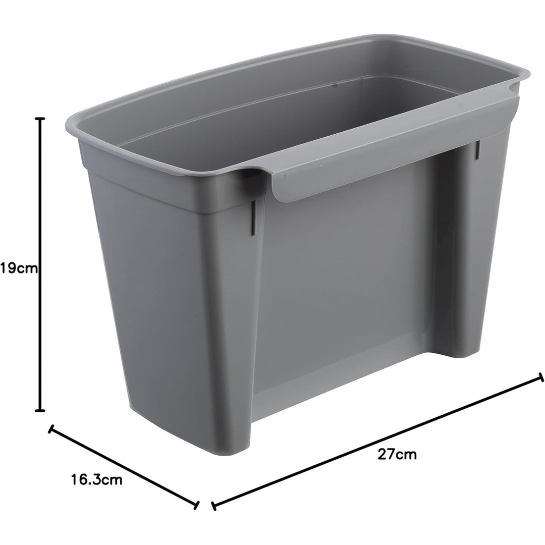 Poubelle Keeeper, panier suspendu, avec couvercle, 4L, gris, Milan