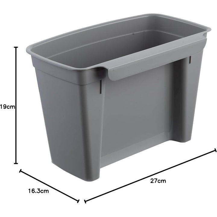 Poubelle Keeeper, panier suspendu, avec couvercle, 4L, gris, Milan