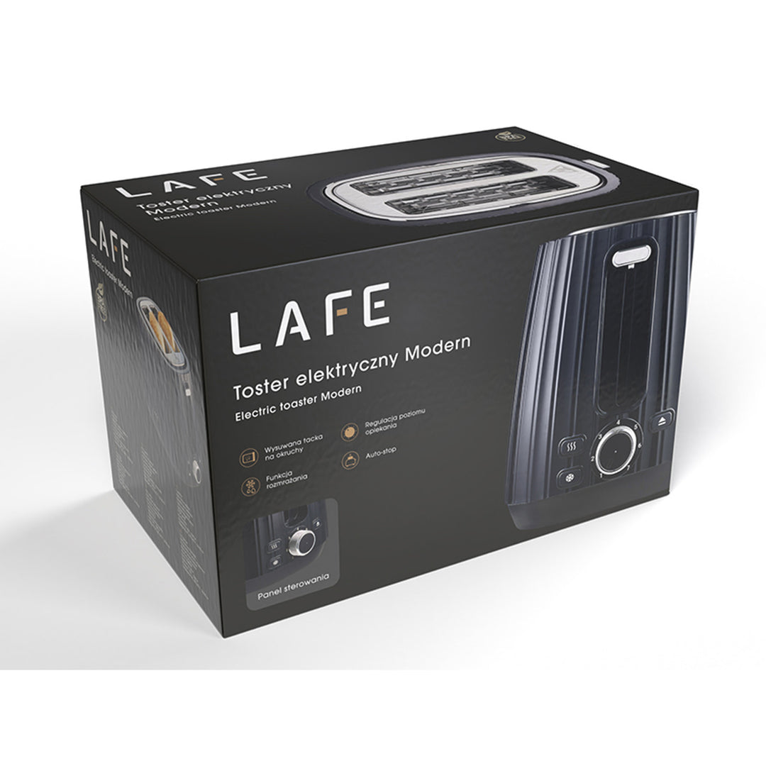 Lafe Toaster, 7-Stage Toasting Control, 1080W Max, Zwart, Modern