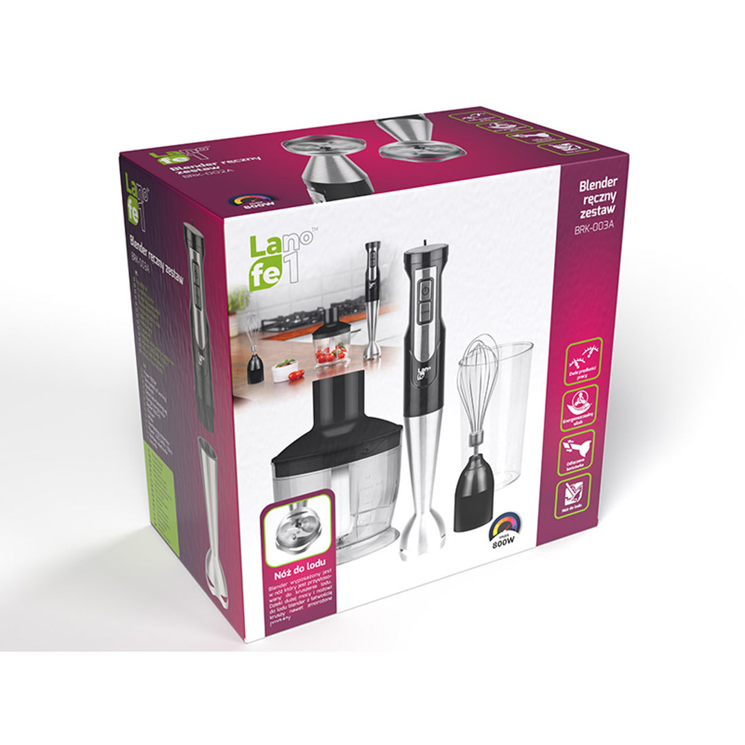 Mixeur plongeant Lafe, 800W, gobelet 600ml, fonction Turbo, BRK-003A