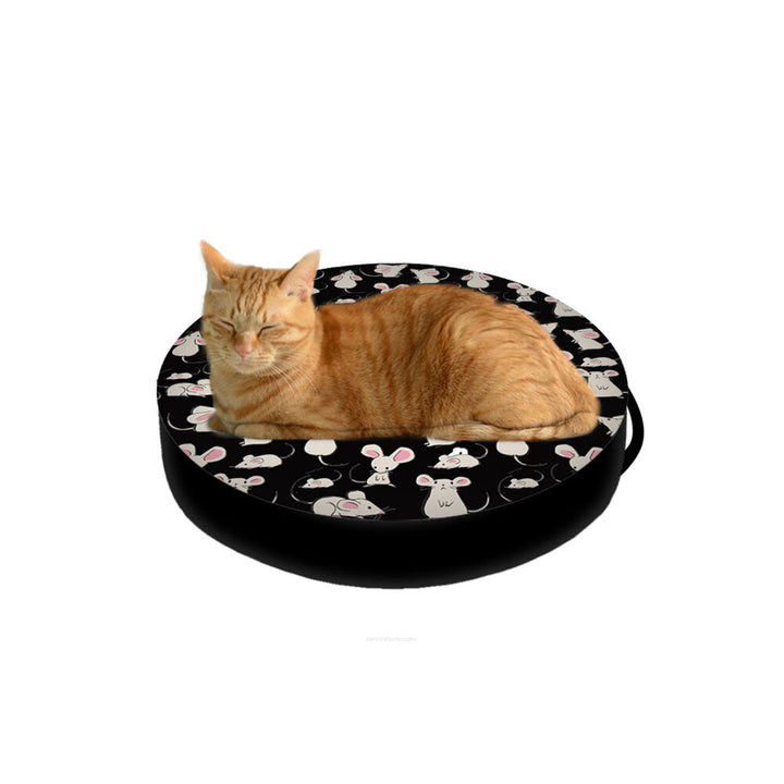 Lit Bertoni pour chat, insert à granulés, 50cm de diamètre, motif souris, EE130