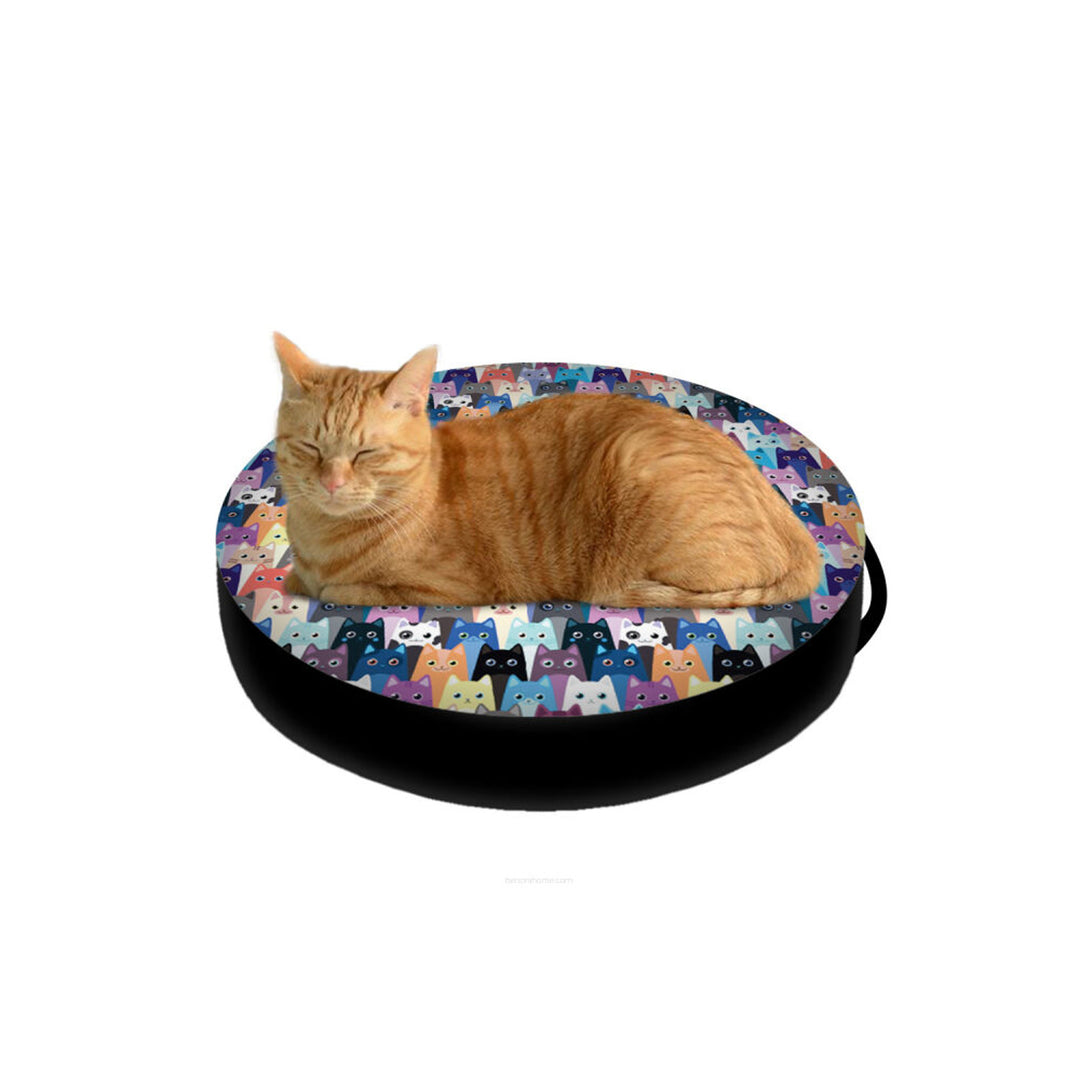 Lit Bertoni pour chat, insert à granulés, 50cm de diamètre, motif miaou, EE130