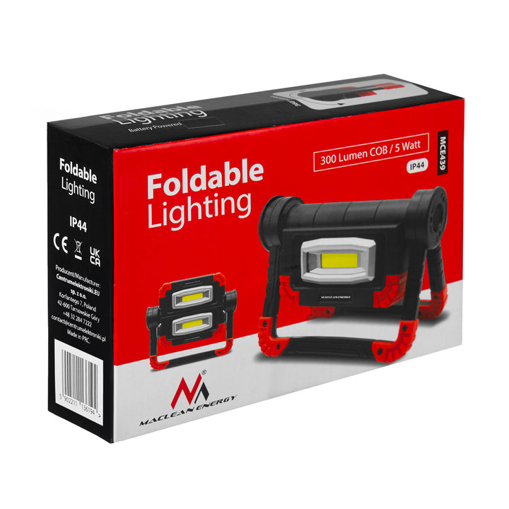 Lampe de travail Maclean LED COB, 300 lm, 3 modes d'éclairage, alimentation 4xAA, température de couleur 6500K, MCE439 2pcs