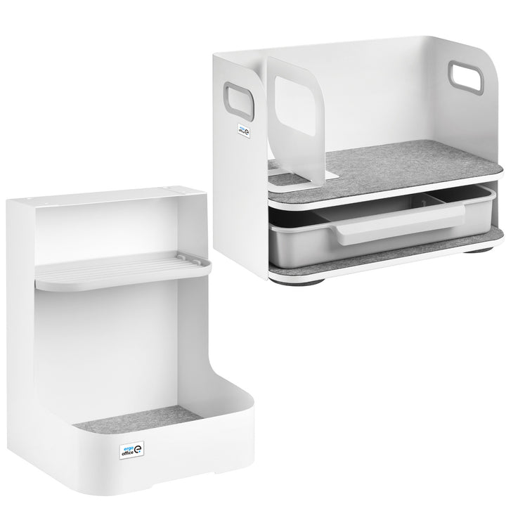 Organisateur de bureau avec tiroir Ergo Office, blanc, max. 10kg, ER-440 + Organisateur de bureau pour ustensiles ER-442