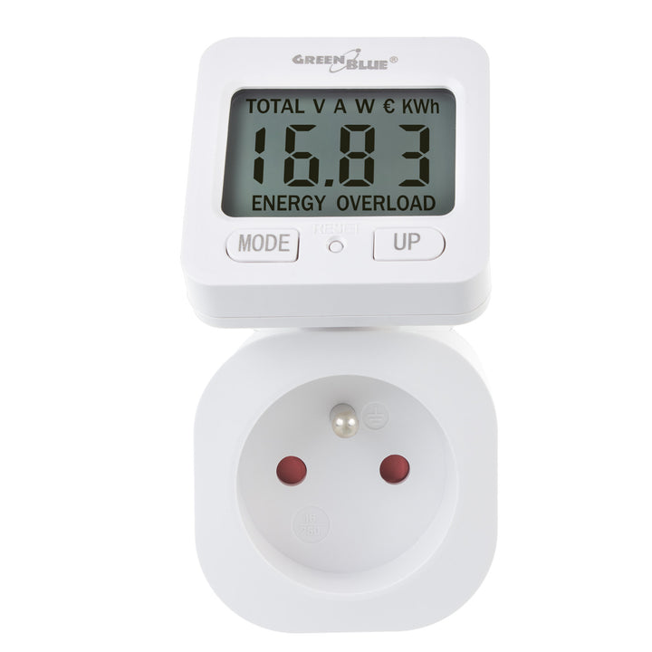 GreenBlue energiemeter, wattmeter, 16A, max. 3680W, secundair geheugen, GB615 E, 2 stuks