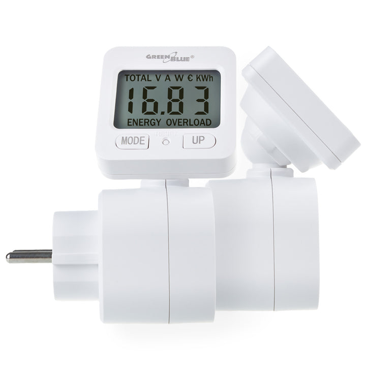 GreenBlue energiemeter, wattmeter, 16A, max. 3680W, secundair geheugen, GB615 E, 2 stuks