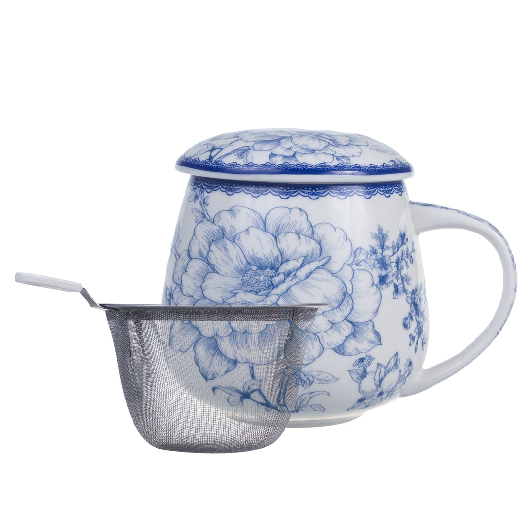 Élégante tasse en porcelaine inspirée de l'art avec infuseur