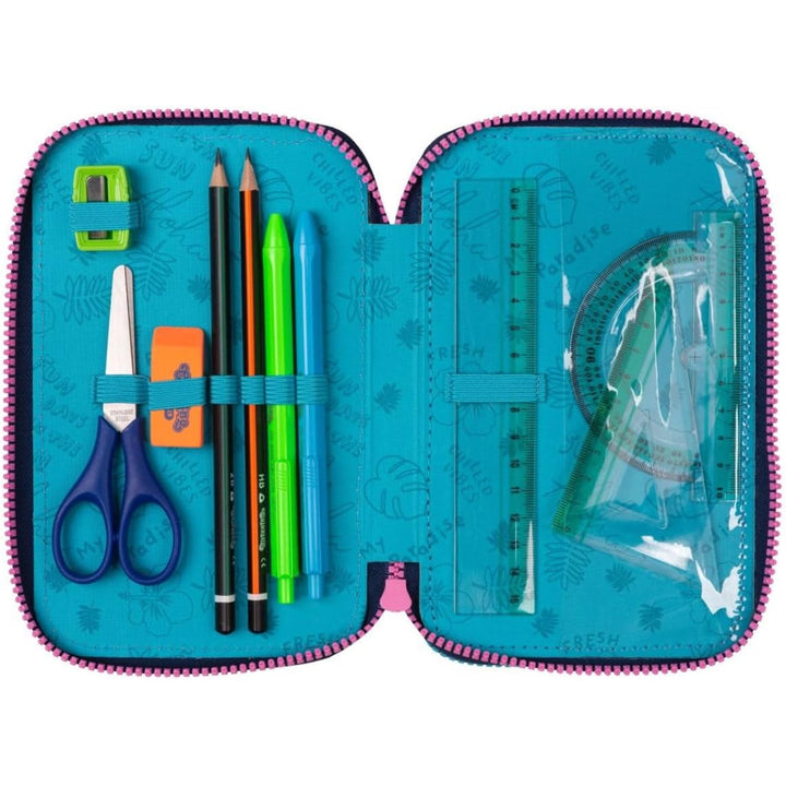 CoolPack drie-compartimenten etui met accessoires JUMPER 3 STITCH
