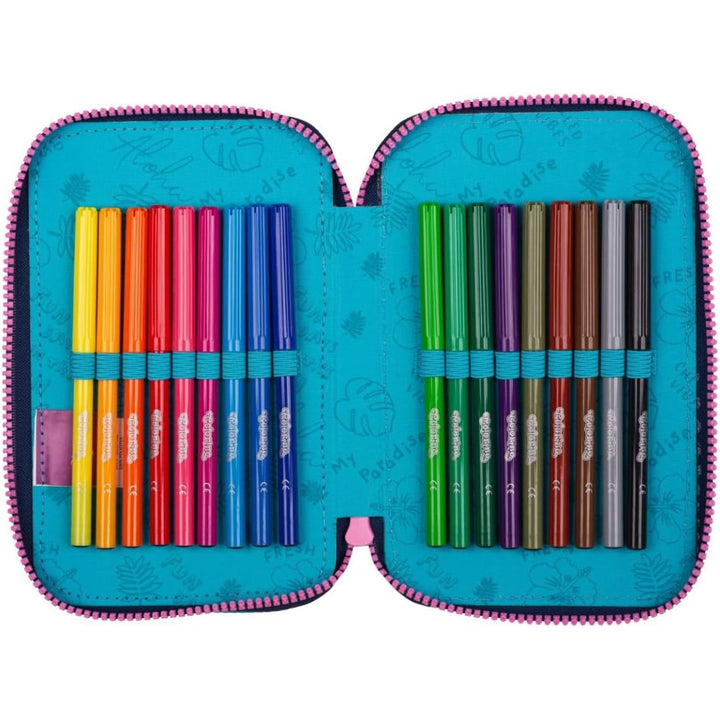 CoolPack drie-compartimenten etui met accessoires JUMPER 3 STITCH