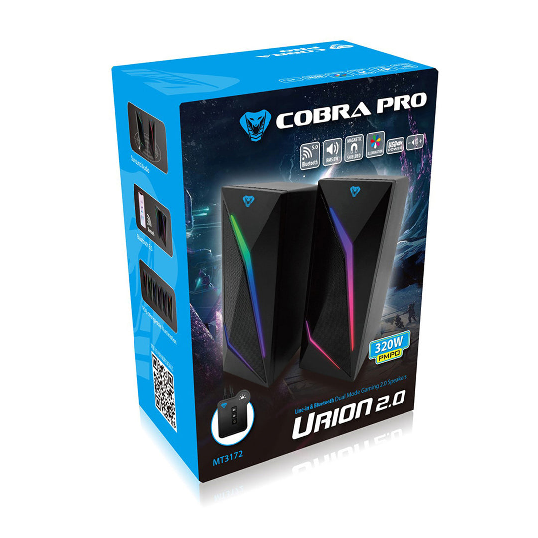 Media-Tech COBRA PRO URION 2.0 MT3172 2.0 Gaming-luidsprekers met Bluetooth, RGB LED-achtergrondverlichting