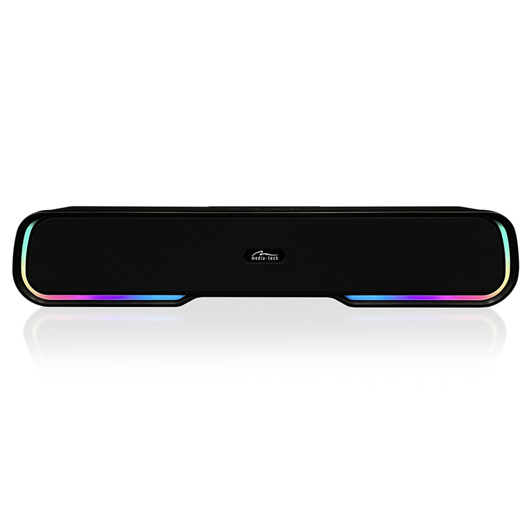 Draagbare Bluetooth-soundbar, meerkleurige RGB-achtergrondverlichting, RMS 10 W, PMPO 450 W, FM-radio, MP3. AUX, ingebouwde oplaadbare batterij, Media-Tech PHANTOM BT