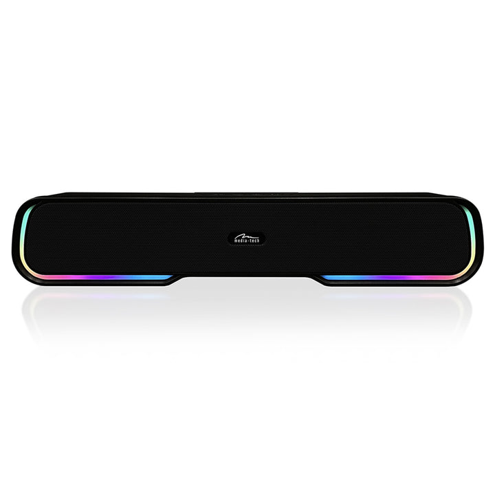 Barre de son Bluetooth portable, rétro-éclairage RGB multicolore, RMS 10W, PMPO 450W, radio FM, MP3. AUX, batterie rechargeable intégrée, Media-Tech PHANTOM BT