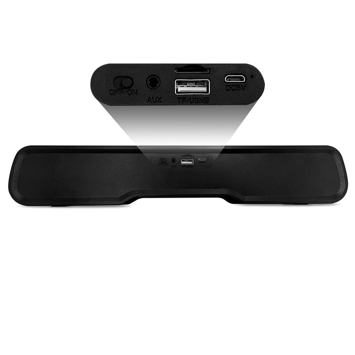 Draagbare Bluetooth-soundbar, meerkleurige RGB-achtergrondverlichting, RMS 10 W, PMPO 450 W, FM-radio, MP3. AUX, ingebouwde oplaadbare batterij, Media-Tech PHANTOM BT