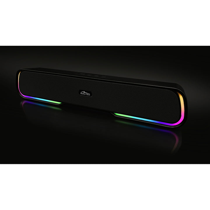 Barre de son Bluetooth portable, rétro-éclairage RGB multicolore, RMS 10W, PMPO 450W, radio FM, MP3. AUX, batterie rechargeable intégrée, Media-Tech PHANTOM BT