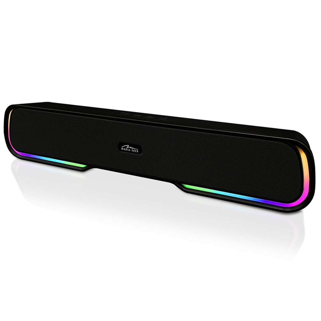 Barre de son Bluetooth portable, rétro-éclairage RGB multicolore, RMS 10W, PMPO 450W, radio FM, MP3. AUX, batterie rechargeable intégrée, Media-Tech PHANTOM BT