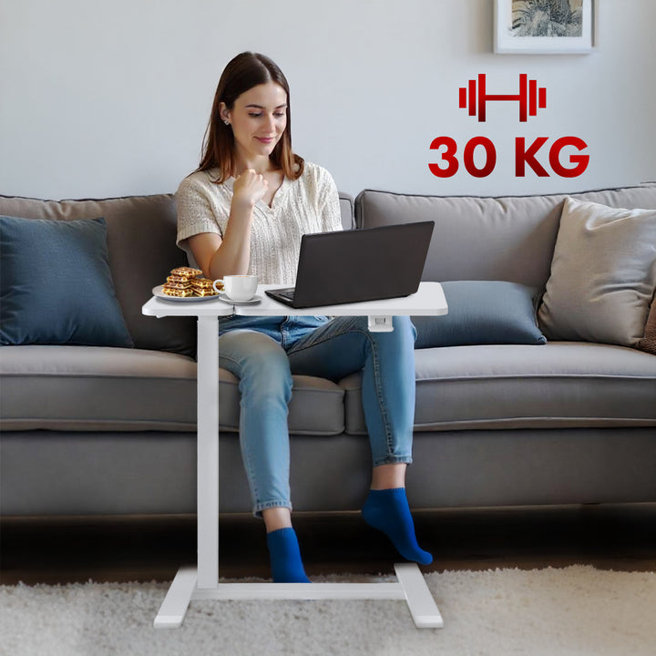 Support mobile Maclean pour bureau/ordinateur portable, blanc, hauteur réglable 76-109cm, max. 30kg , MC-120 W