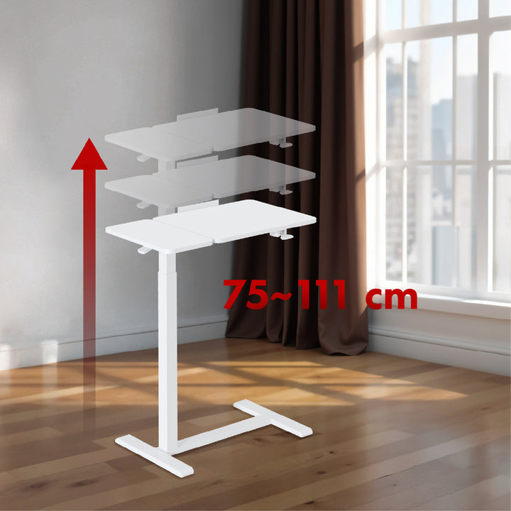 Support mobile Maclean pour bureau/ordinateur portable, blanc, hauteur réglable 76-109cm, max. 30kg , MC-120 W