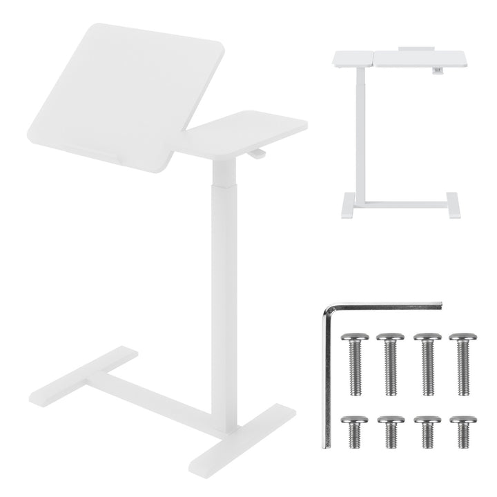 Support mobile Maclean pour bureau/ordinateur portable, blanc, hauteur réglable 76-109cm, max. 30kg , MC-120 W