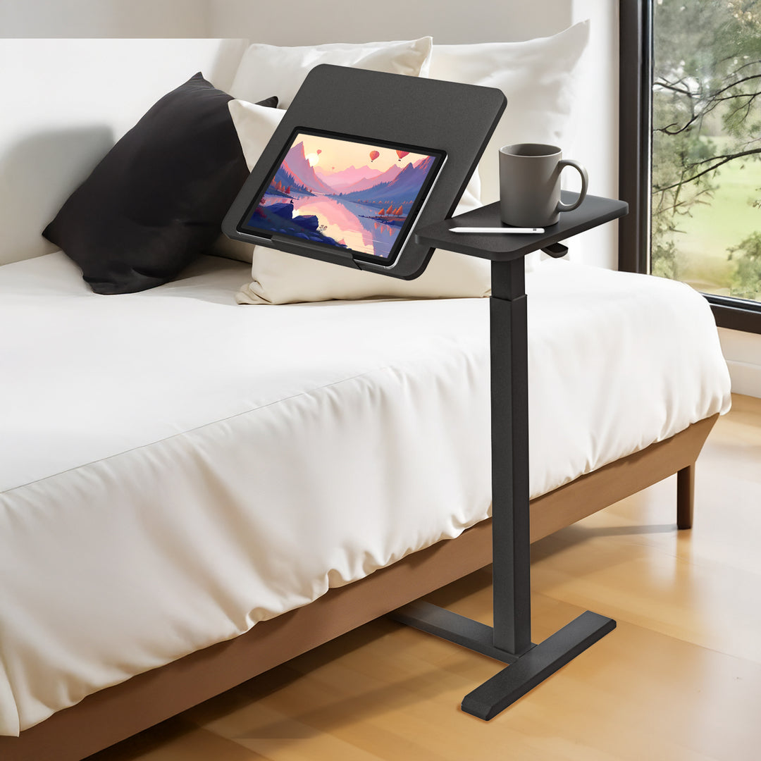 Support mobile Maclean pour bureau/ordinateur portable, noir, hauteur réglable 76-109cm, max. 30kg , MC-120 B