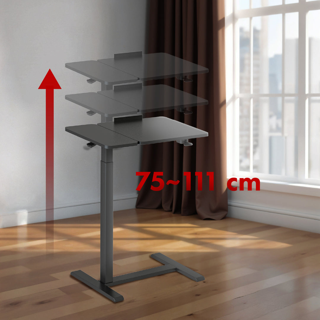 Support mobile Maclean pour bureau/ordinateur portable, noir, hauteur réglable 76-109cm, max. 30kg , MC-120 B