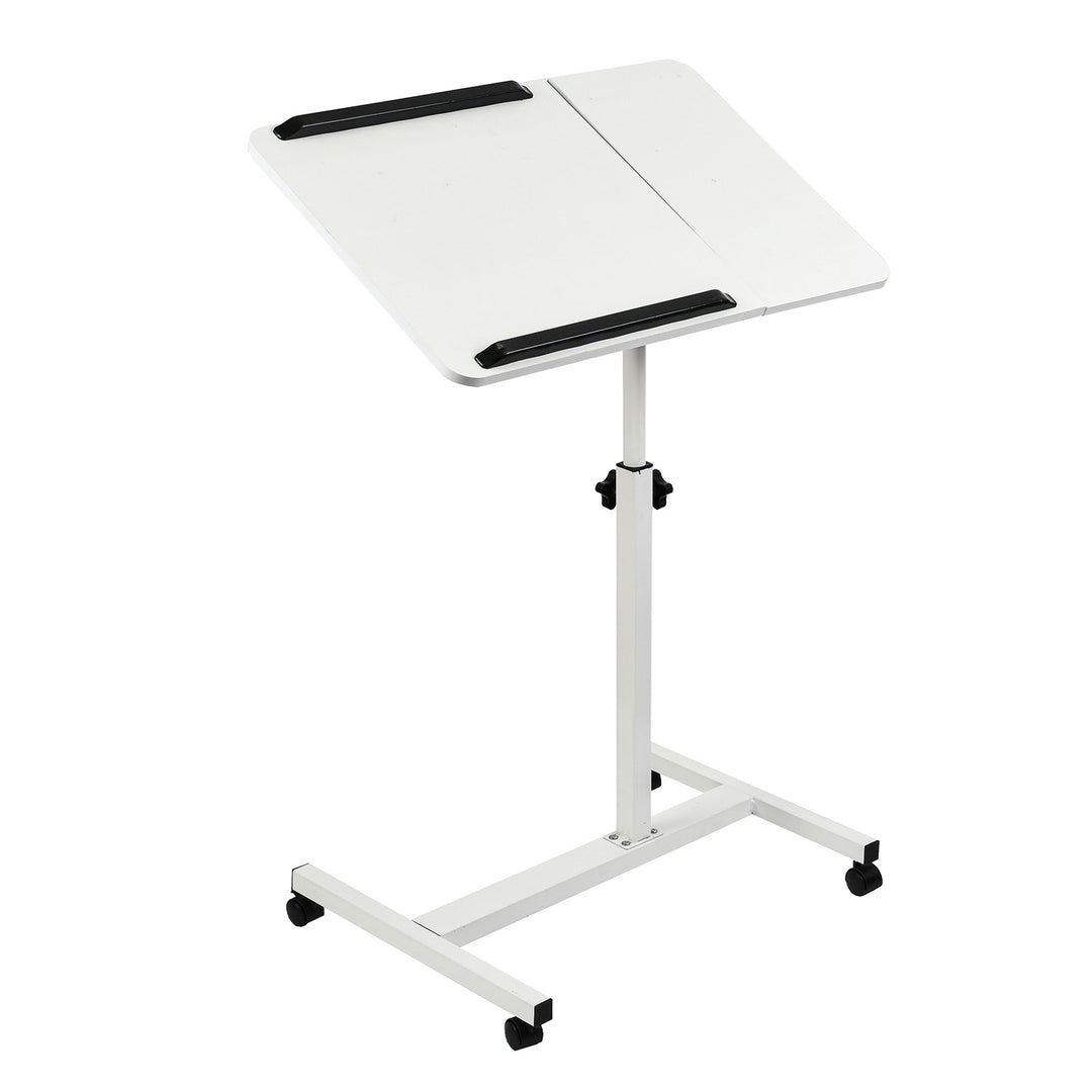 Support mobile pour bureau et ordinateur portable Maclean, blanc, réglable en hauteur 59-89cm, max. 30kg , MC-121 W