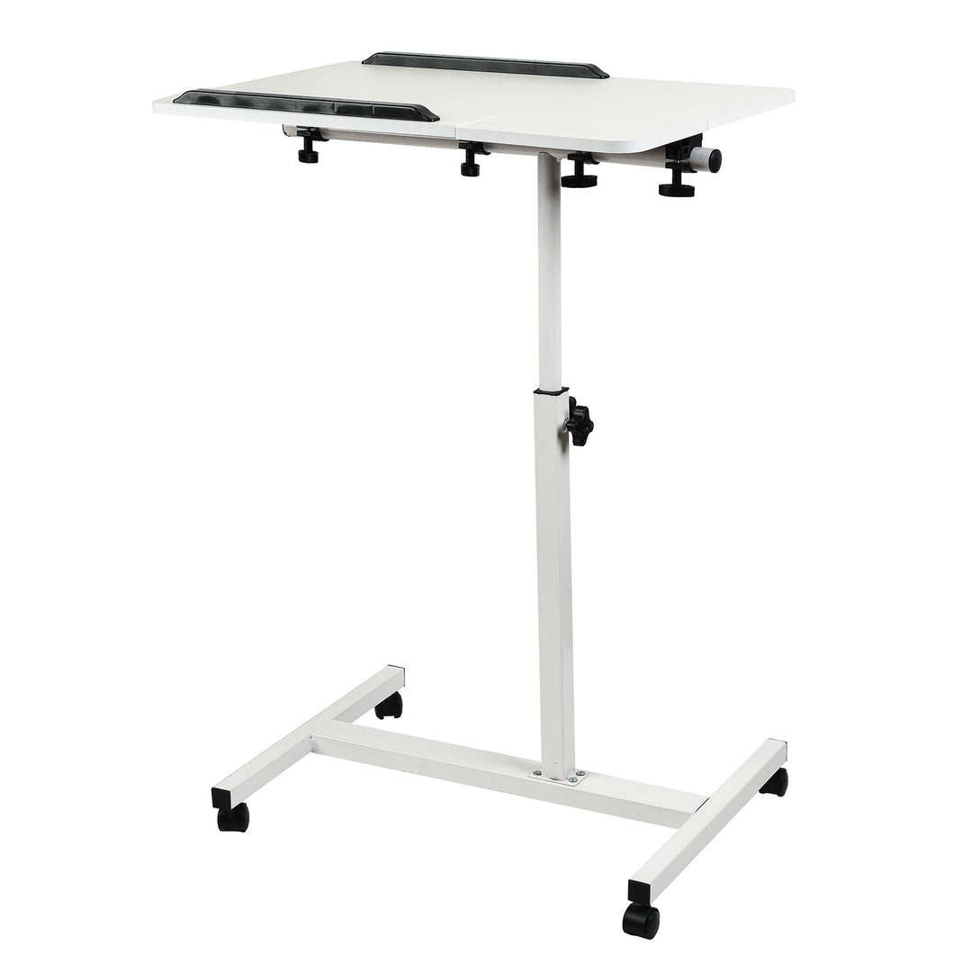 Support mobile pour bureau et ordinateur portable Maclean, blanc, réglable en hauteur 59-89cm, max. 30kg , MC-121 W