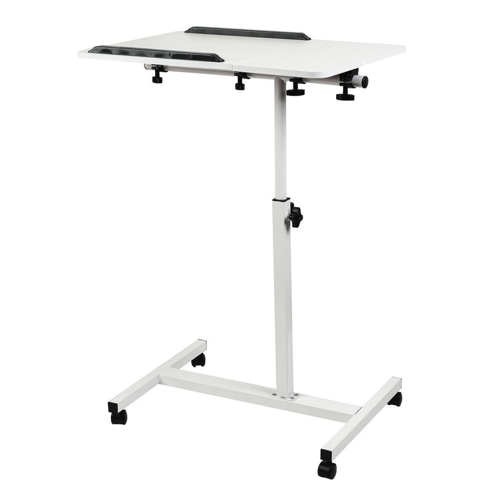 Support mobile pour bureau et ordinateur portable Maclean, blanc, réglable en hauteur 59-89cm, max. 30kg , MC-121 W