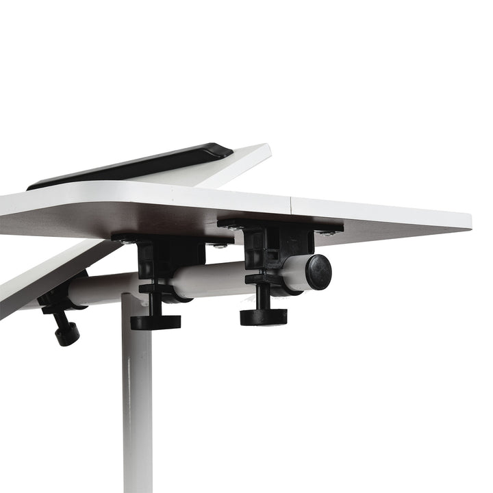 Support mobile pour bureau et ordinateur portable Maclean, blanc, réglable en hauteur 59-89cm, max. 30kg , MC-121 W