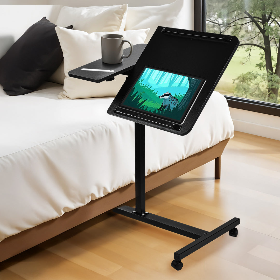 Support mobile pour bureau/ordinateur portable Maclean, noir, réglable en hauteur 59-89cm, max. 30kg , MC-121 B