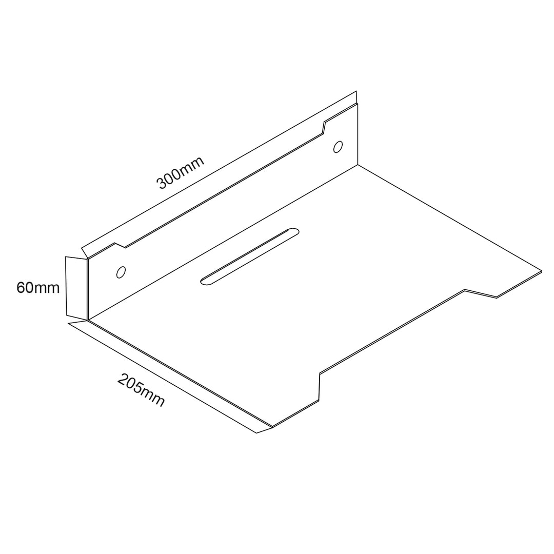 Tablette murale pour décodeur Maclean, simple, max. 5kg, acier, MC-122